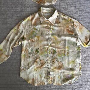 Zara Button Down Floral Shirt with Matching Headscarf